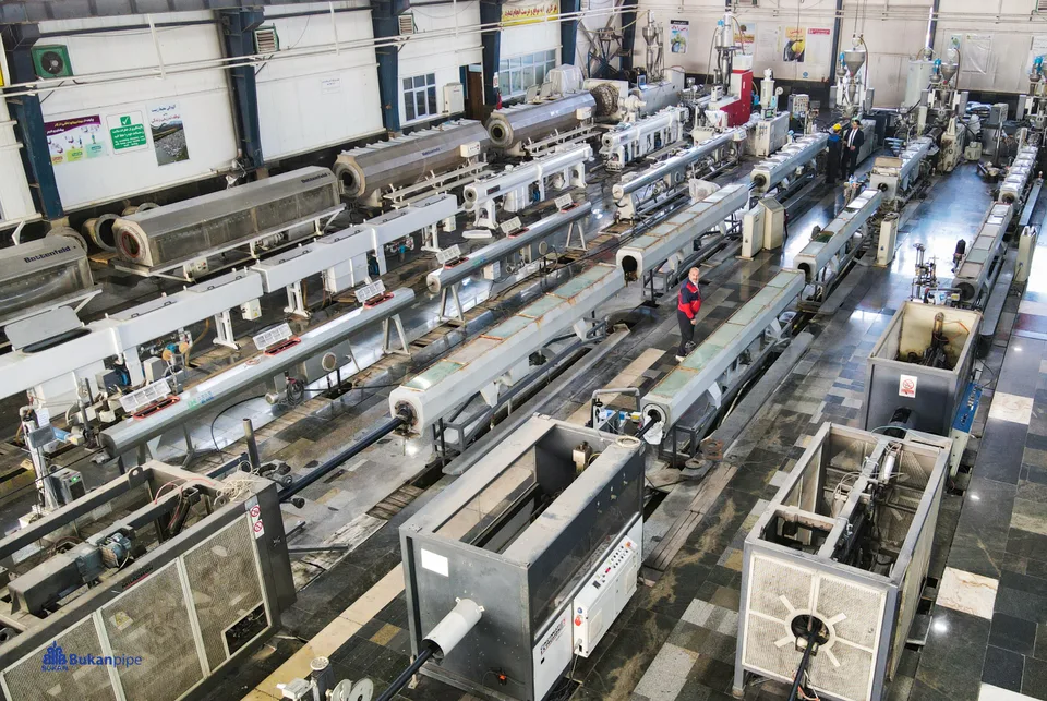 Polyethylene pipe production environment at Bukan Pipe