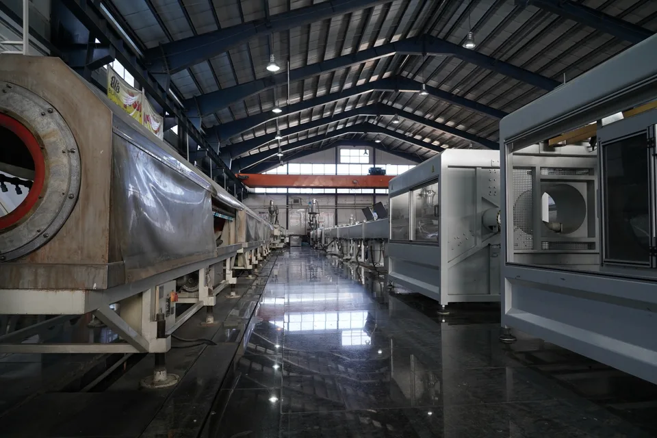 Manufacturing workspace for HDPE pipes at Bukan Pipe