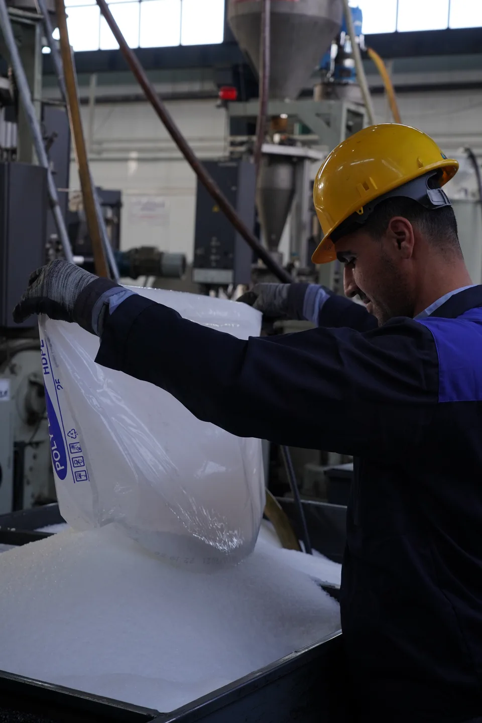 HDPE pipe production area inside the Bukan Pipe factory