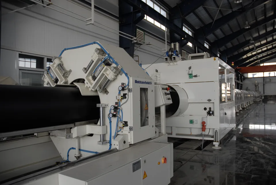 View of pipe production at Bukan Pipe factory