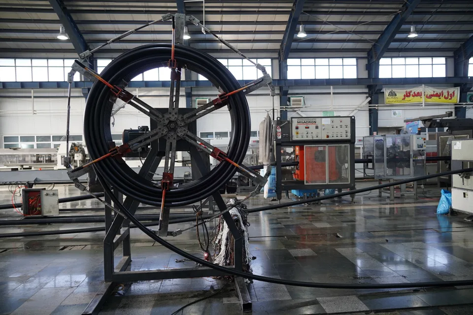 View of pipe production at Bukan Pipe factory