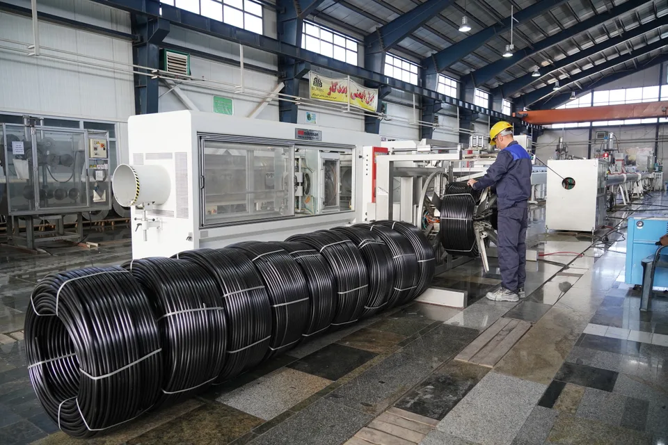 Manufacturing workspace for HDPE pipes at Bukan Pipe