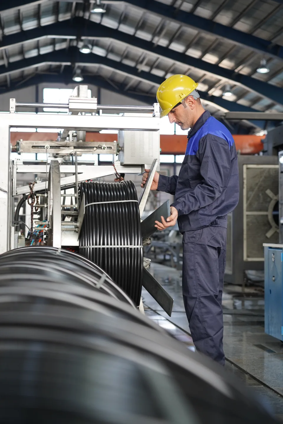 Polyethylene pipe production environment at Bukan Pipe
