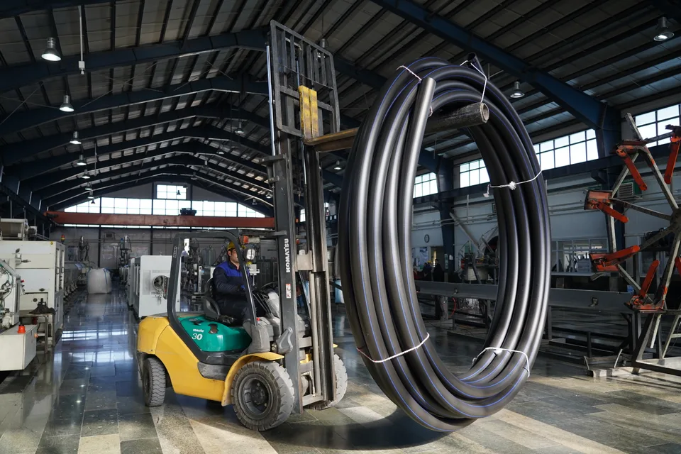 Polyethylene pipe production environment at Bukan Pipe