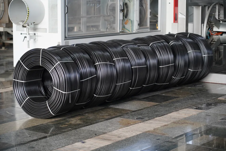View of pipe production at Bukan Pipe factory