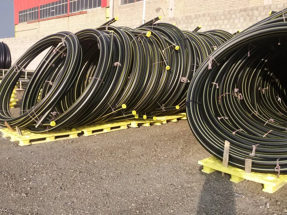 Manufactured PE pipes in the Bukan Pipe production yard
