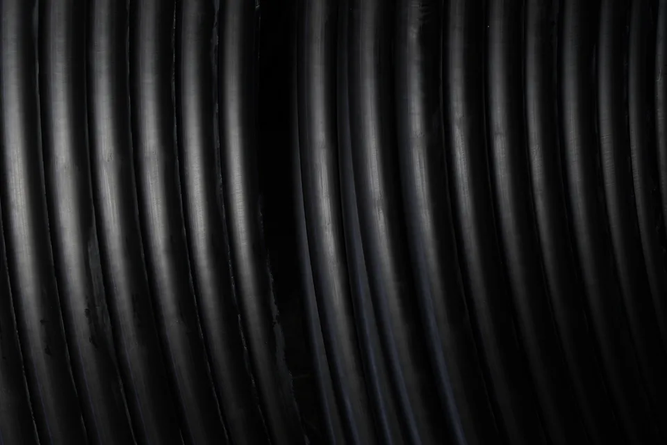 Coiled HDPE pipe products at the Bukan Pipe factory