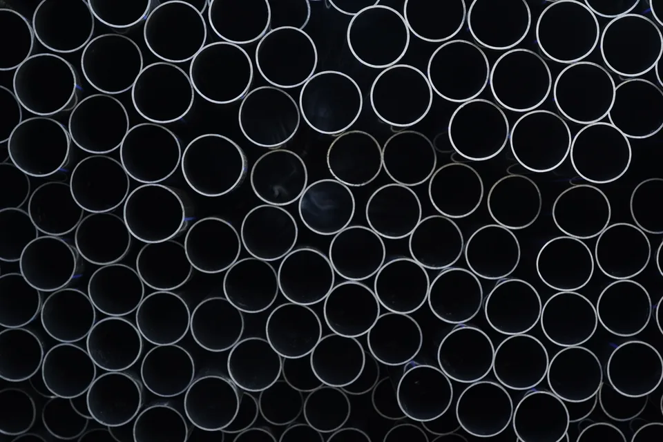 HDPE pipe coils in the production area at Bukan Pipe