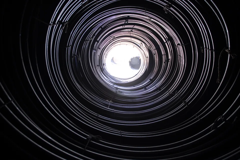 HDPE pipe coils in the production area at Bukan Pipe