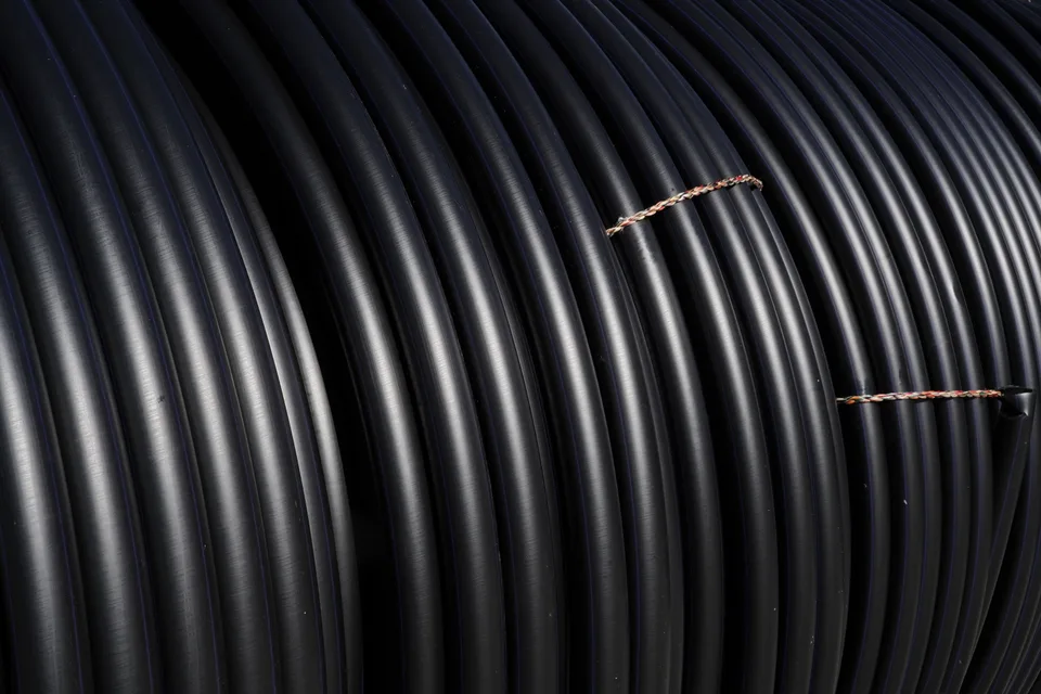 HDPE pipes manufactured by Bukan Pipe at the factory site