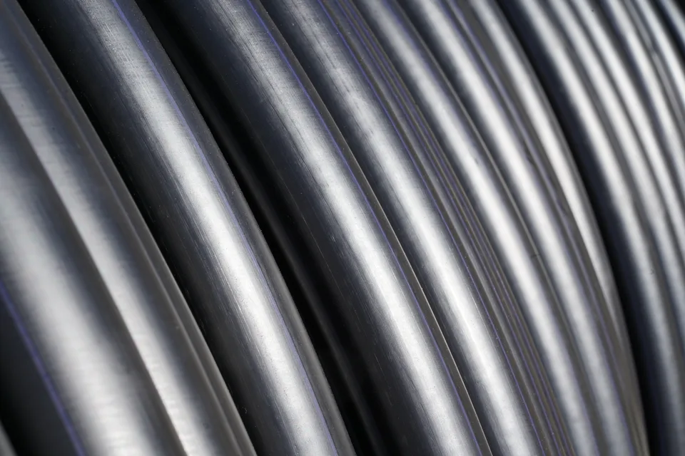 Manufactured PE pipes in the Bukan Pipe production yard