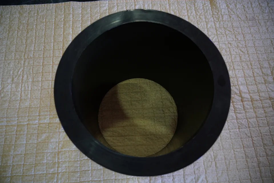 HDPE pipe coils in the production area at Bukan Pipe