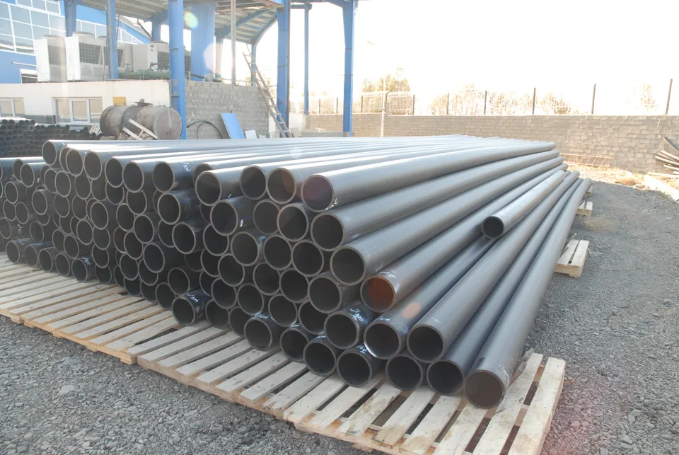 Finished HDPE pipes stored on site at Bukan Pipe
