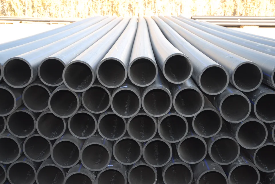 Pipes staged at the Bukan Pipe manufacturing facility