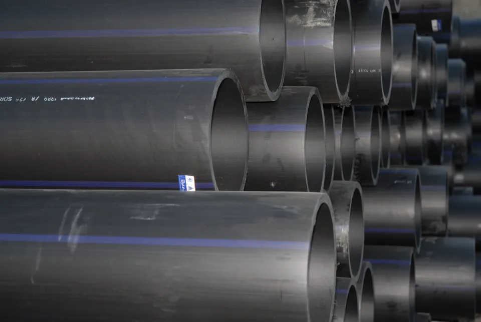 HDPE pipes manufactured by Bukan Pipe at the factory site