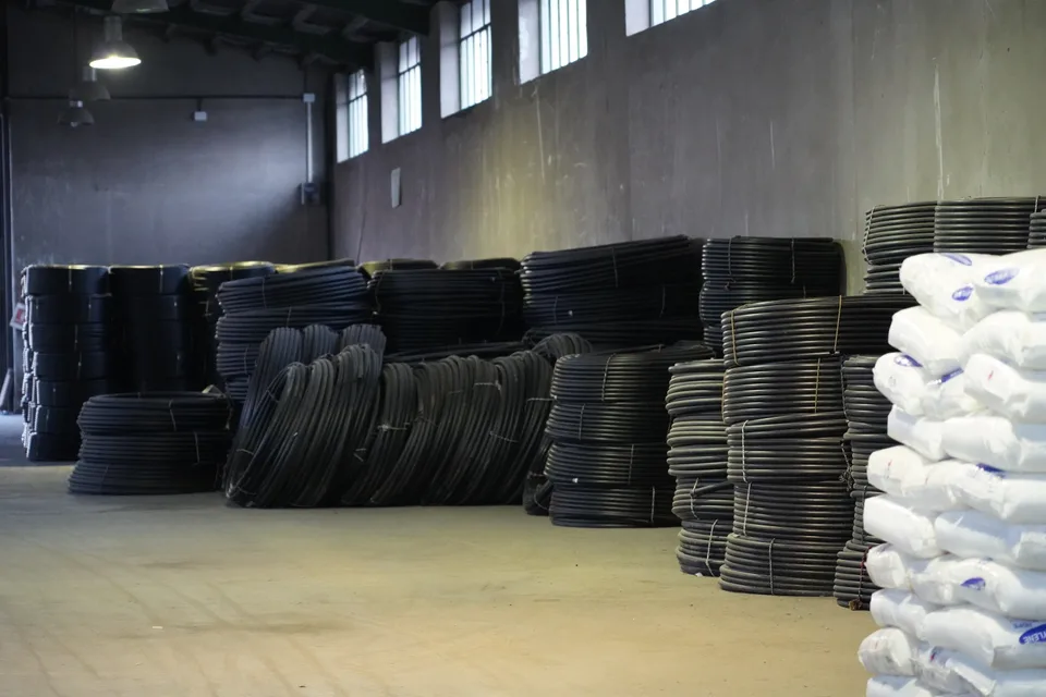 HDPE pipe loading for dispatch from Bukan Pipe factory